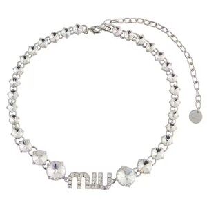 Miu Miu Silver Crystal Necklace